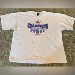 Kansas Jayhawks 2008 Big 12 Champs Short Sleeve Shirt size XXL color White